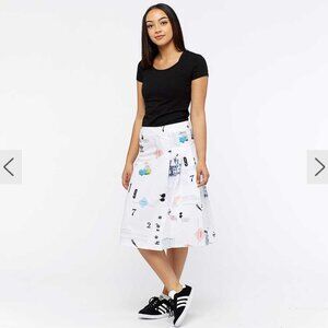 Adidas pleated midi skirt - white archival print - Women's Small/Medium